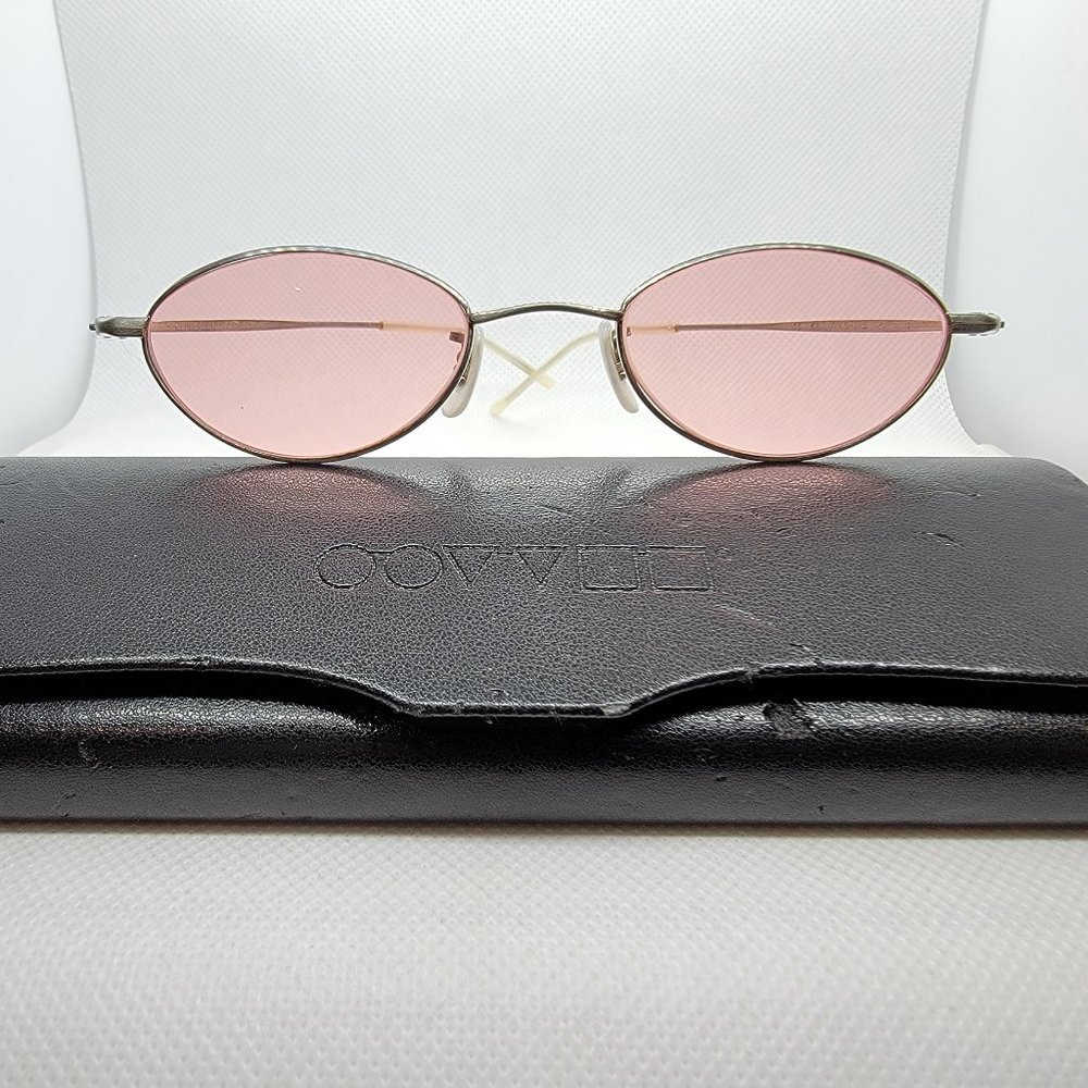 OLIVER PEOPLES OP-601 Silver Pink Oval Sunglasses